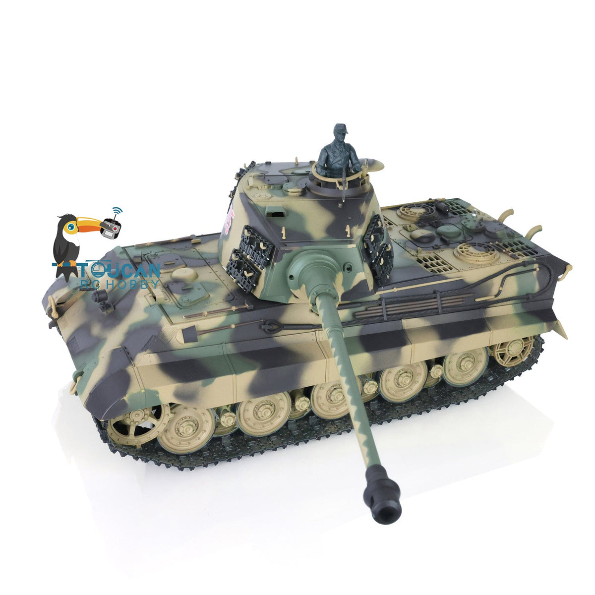 TOUCAN RC HOBBY Heng Long 1/16 TK7.0 Plastic German King Tiger RTR RC Tank Model 3888A Sound Light Smoke BB Infrared Combat Metal Barrel
