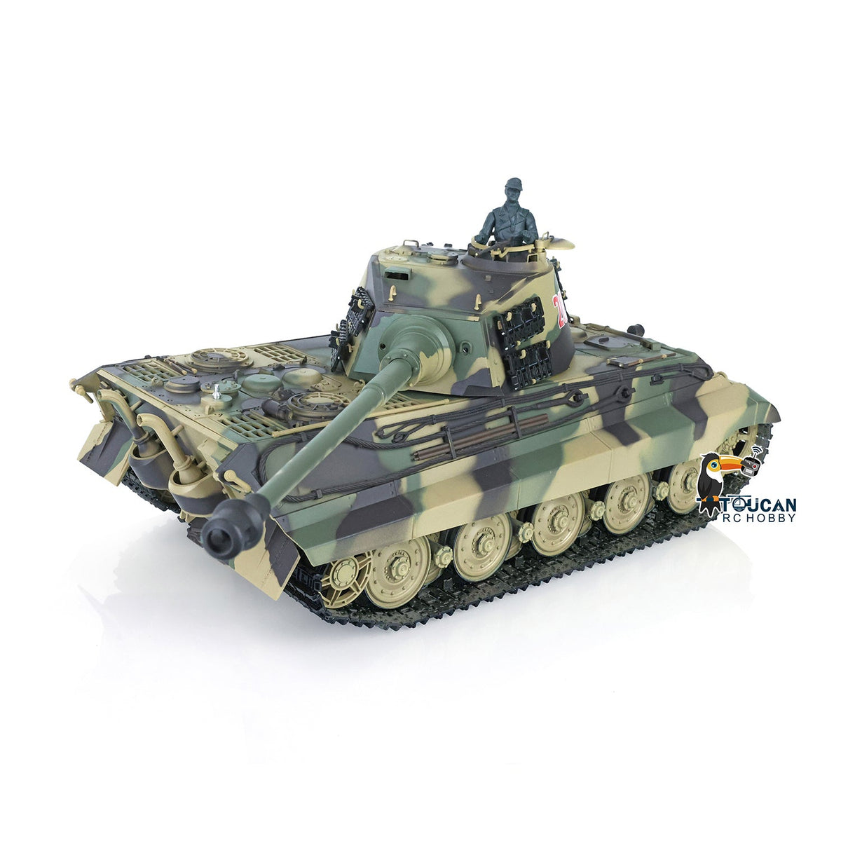 TOUCAN RC HOBBY Heng Long 1/16 TK7.0 Plastic German King Tiger Henschel 3888A RTR RC Tank with Barrel Recoil Infrared Combat BB Smoke Unit Sound Light