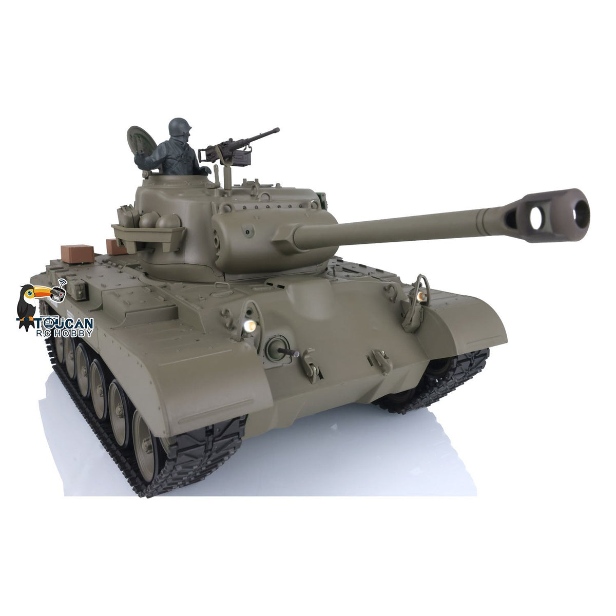 TOUCAN RC HOBBY Heng Long 1/16 TK7.0 Plastic 3838 USA M26 Pershing 3839 Walker Bulldog M41A3 RTR RC Tank Armored Vehicle Model IR BB 360 Degrees Turret Smoke