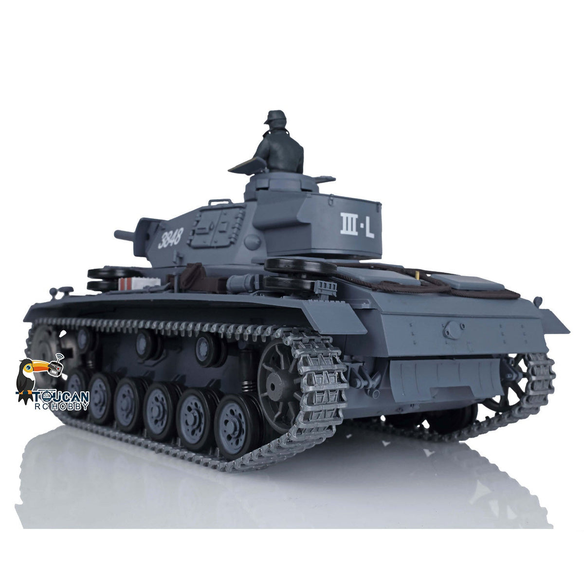 TOUCAN RC HOBBY Heng Long 1/16 TK7.0 Promotion German Panzer III L RTR RC Tank 3848 FPV 360 Degrees Turret IR BB Smoke Metal Barrel Idlers Sprockets Wheels Tracks Gearbox