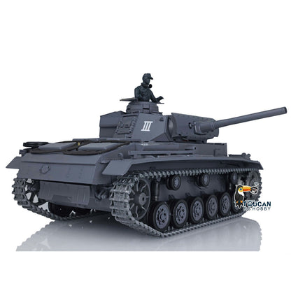 TOUCAN RC HOBBY Heng Long 1/16 TK7.0 Promotion German Panzer III L RTR RC Tank 3848 FPV 360 Degrees Turret IR BB Smoke Metal Barrel Idlers Sprockets Wheels Tracks Gearbox