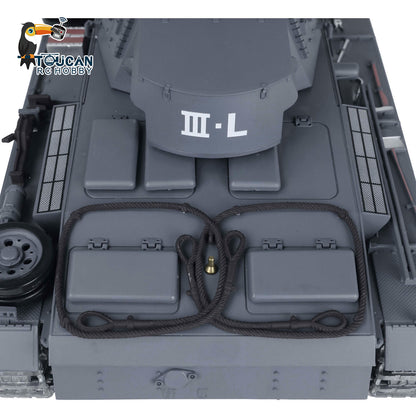 TOUCAN RC HOBBY Heng Long Upgraded German Tank 3848 RC Tank Panzer III L 7.0 1/16 W/ Metal Sprockets Idlers 2 Sounds for Radio Control Tank