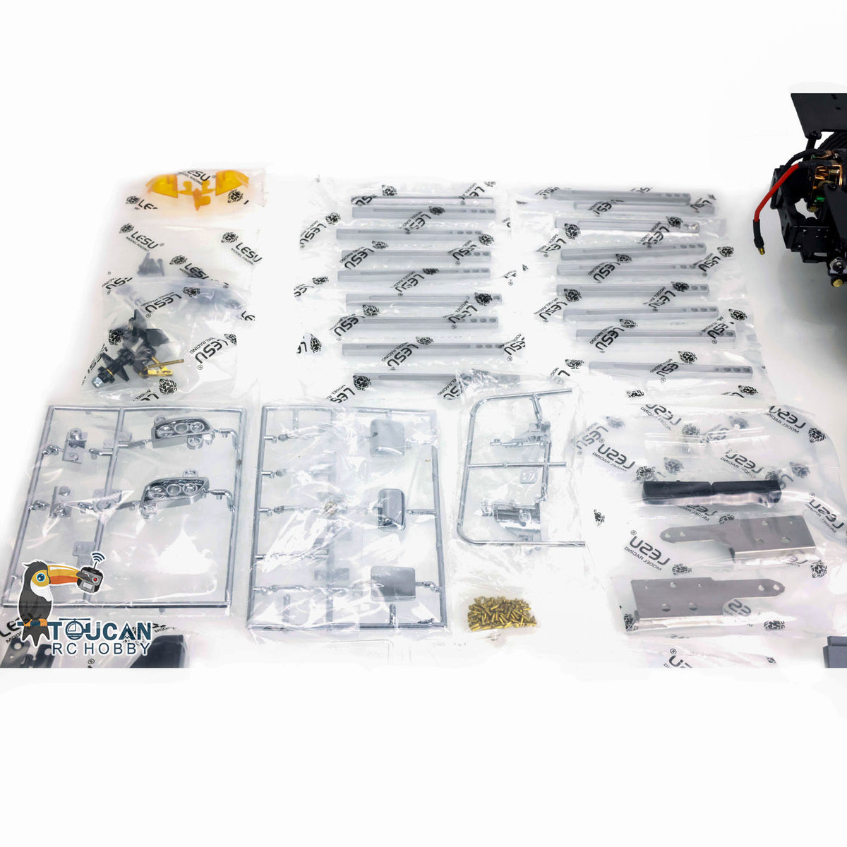 In Stock TOUCAN RC HOBBY LESU 1/14 RC 6*4 Flatbed Lorry Trailer for RC Tractor Truck Motor Servo Radio Metal Chassis LED Light sound System