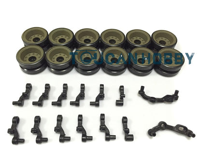 TOUCAN RC HOBBY Plastic Tracks Sprockets Road Driving Wheels Suspension Bars Idlers Stickers Decoration Parts Bag For Heng Long 1/16 USA M26 Pershing 3838 RC Tank