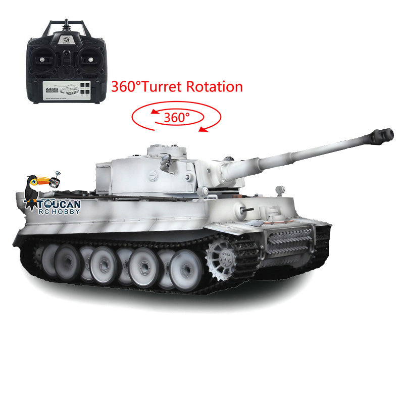 TOUCAN RC HOBBY Heng Long 1/16 TK7.0 German Tiger I RTR RC Tank 3818 with 360 Degrees Turret Infrared Combat Smoke BB Unit Metal Tracks Sprockets