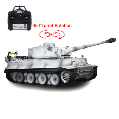 TOUCAN RC HOBBY Heng Long 1/16 TK7.0 German Tiger I RTR RC Tank 3818 with 360 Degrees Turret Infrared Combat Smoke BB Unit Metal Tracks Sprockets