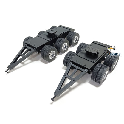 TOUCAN RC HOBBY Metal 3 Axles Trailer with Fifth-wheel Traction for 1/14 RC Tractor Truck Lorry Car Hydraulic Dumper Loader Model Vehicles