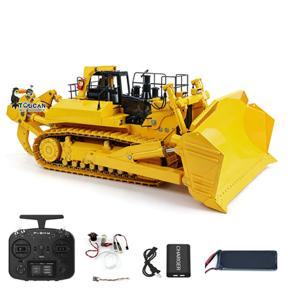 TOUCAN RC HOBBY JDMODEL 575 Metal 1/14 Remote Controlled Bulldozer Heavy Hydraulic Construction Truck Frsky X14 Radio Sound Light for Vehicle Enthusiast