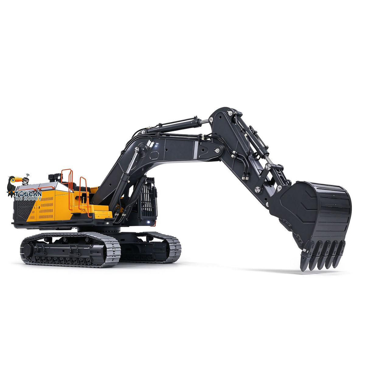 TOUCAN RC HOBBY MTModel EC950 1/14 Metal RC Hydraulic Excavator Dual Pump Digger Model 8CH Valve Ripper Light Sound Brushless Drive Motor Display Screens for Adult