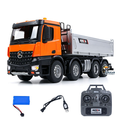 TOUCAN RC HOBBY HUINA 1/14 Metal Remote Control Dump Truck 1536-1 8X4 Electric Lifting RC Tipper Finished Model RTR Light Sound Effects Battery