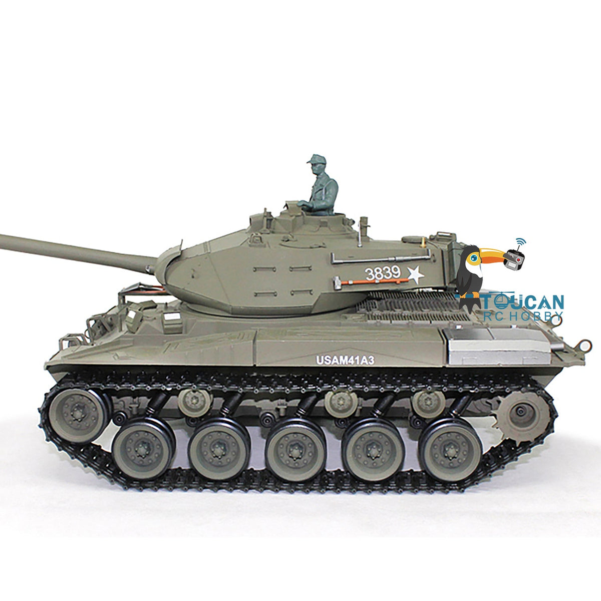 TOUCAN RC HOBBY Heng Long 1/16 Char RC USA Walker Bulldog 3839 RTR TK7.0 en plastique, FPV, tourelle 360 degrés, fumée, billes BB, infrarouge, sons, lumières, boîte de vitesses en acier