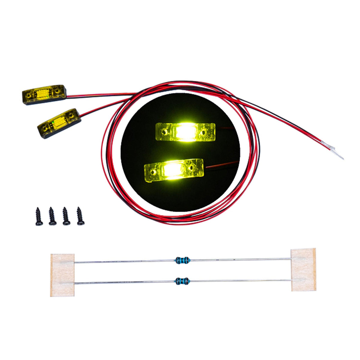 TOUCAN RC HOBBY LED Kunststoff 2,2V-3V Warnleuchte Begrenzungsleuchte für DIY 1/14 RC Traktor LKW Planierraupe Bagger Kipper R470 770S 3363 1851
