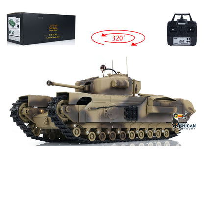 TOUCAN RC HOBBY 1/16 Military RC Battle Tank Churchill Mk.VII Metal Tracks Tongde Electric Tanks Painted Assembled Barrel Recoil Smoke Unit