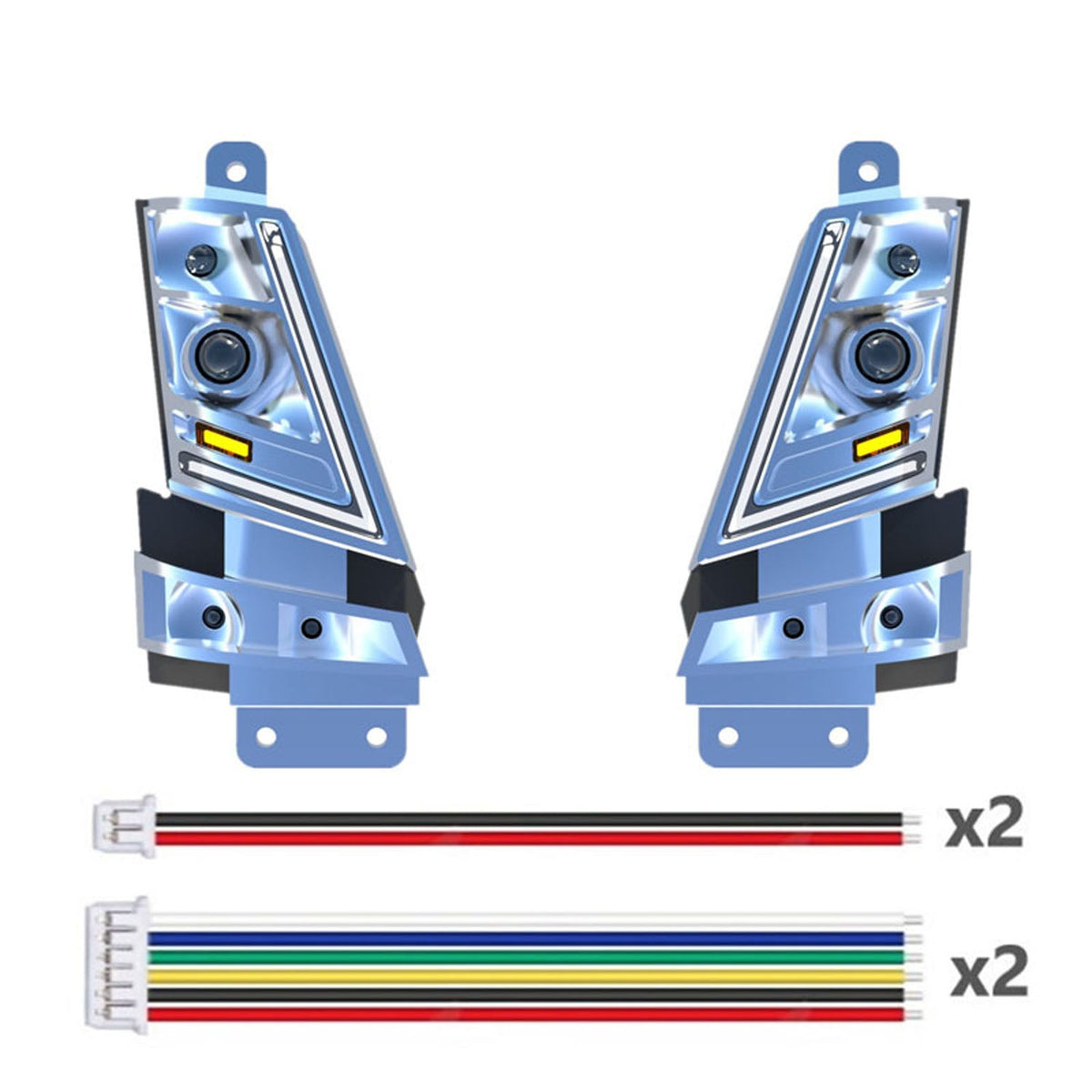 TOUCAN RC HOBBY Plastic Head Lamp Pro Flowing Water Light Front Bumper Rack for DIY 1/14 Remote Control Tractor Truck XL750 56360 56362 RC Lorry