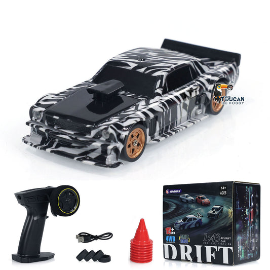 TOUCAN RC HOBBY JiaBaiLe 1/43 4WD 2.4g Mini RC Race Car Radio Control Drift Car High Speed Model Ready to Run 11*4.5*3CM Painted and Assembled