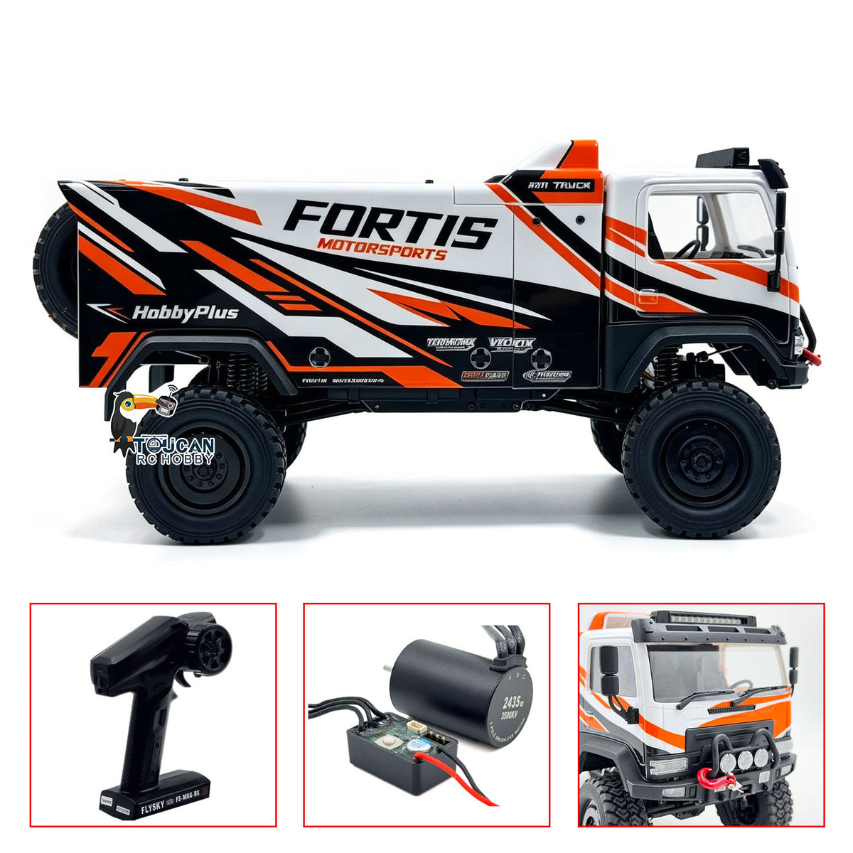 TOUCAN RC HOBBY Hobby Plus 1/18 4*4 RC Off Road Vehicle Remote Control Desert Rally Car DKR-4 Fortis Hobbywing Brushless Motor Light Battery