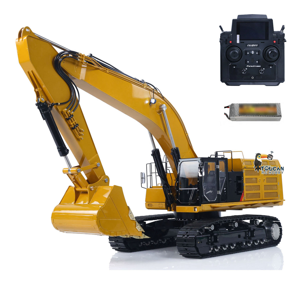 TOUCAN RC HOBBY LESU C374F 1/14 Metal RC Hydraulic Excavator B0001 RTR/PNP/KIT Remote Control Digger with Hobbywing Brushless ESC 6CH Brass Valve Light System
