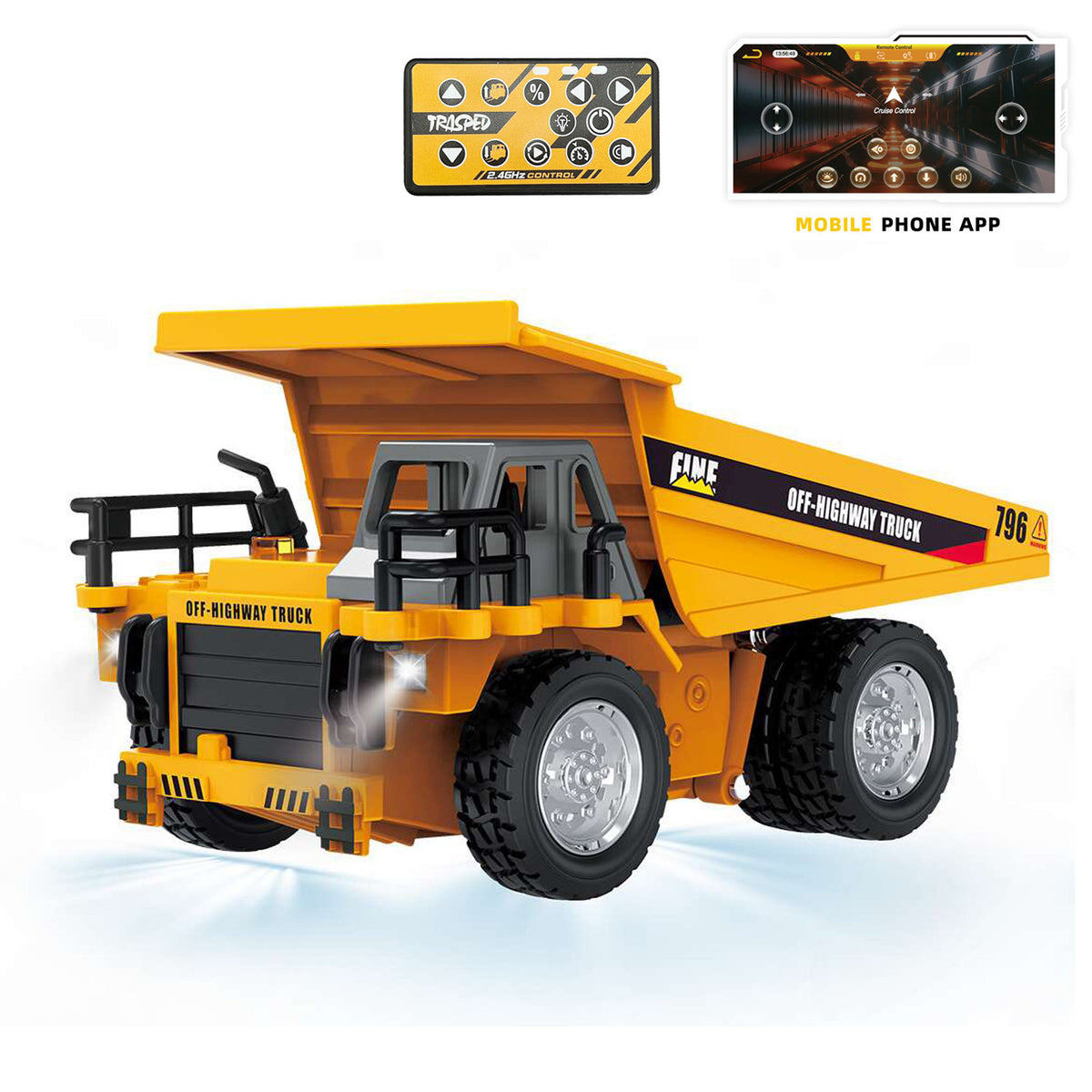 TOUCAN RC HOBBY Heng Guan4-431 1:64 Electric RC Dump Truck Ready to Run LED Light Sound Effects Remote Control Construction Vehicle Model Tipper