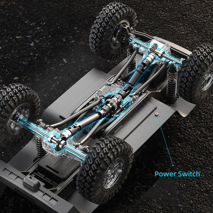TOUCAN RC HOBBY JJRC 1:18 Rock Crawler RC C8818 Voiture télécommandée 2,4 GHz 4 roues motrices véhicule tout-terrain 2 vitesses moteur à balais batterie éclairage RTR