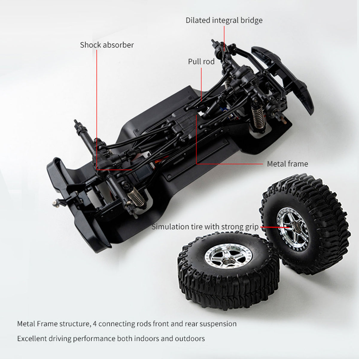 TOUCAN RC HOBBY JJRC 1:18 4*4 RC Simulation Rock Crawler Car C8801 2.4G Wireless Control Off Road Vehicle RTR Crawler Brushed Motor ESC LED Lights