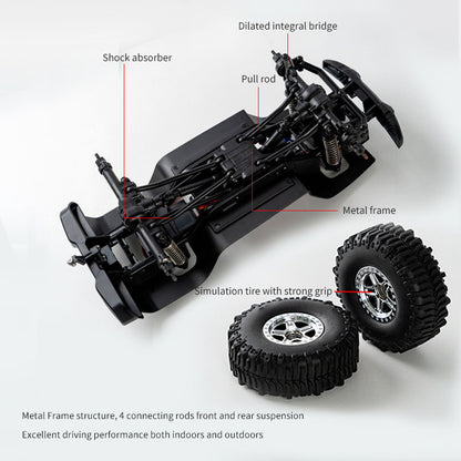 TOUCAN RC HOBBY JJRC 1:18 4*4 RC Simulation Rock Crawler Car C8801 2.4G Wireless Control Off Road Vehicle RTR Crawler Brushed Motor ESC LED Lights
