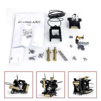 TOUCAN RC HOBBY 1/14 Hydraulic Metal Hammer Quick Release Coupler Metal Wrist for LESU RC Excavator B0001 374F Unassembled Unpainted DIY Parts
