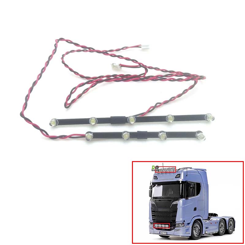 TOUCAN RC HOBBY Degree LED Roof Light Spotlights Lamp Electric Rear Tow Hook Pintle Hitch for 770S 1/14 RC Tractor Car 56368 56371 Parts