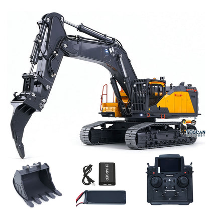 TOUCAN RC HOBBY MTModel EC950 1/14 Metal RC Hydraulic Excavator Dual Pump Digger Model 8CH Valve Ripper Light Sound Brushless Drive Motor Display Screens for Adult