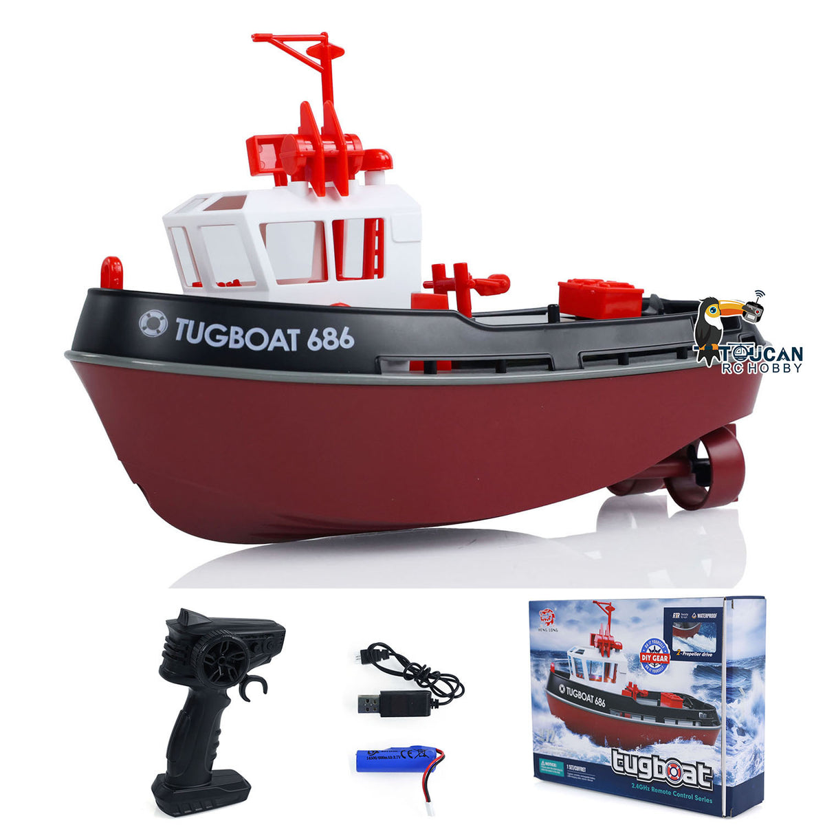 Heng Long 1/72 RC Tugboat 3800 - Plastic RTR Remote Controller and Receiver