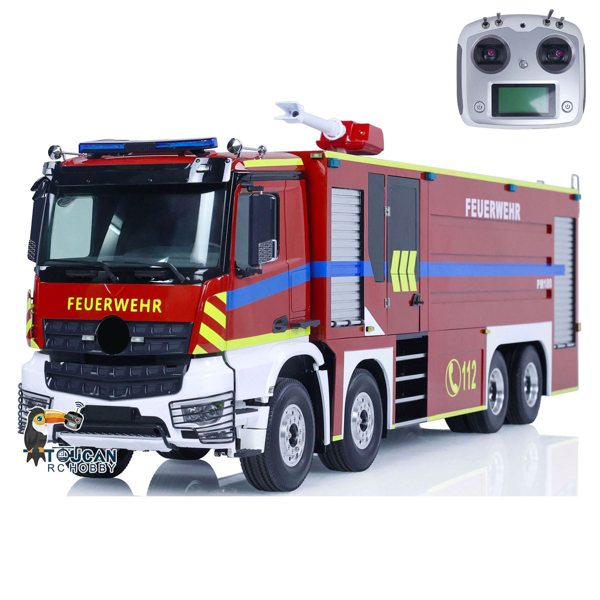 TOUCAN RC HOBBY 8x4 1/14 RC Fire Fighting Truck Remote Controlled Sprinkler Vehicles Sounds Painted Assembled DIY