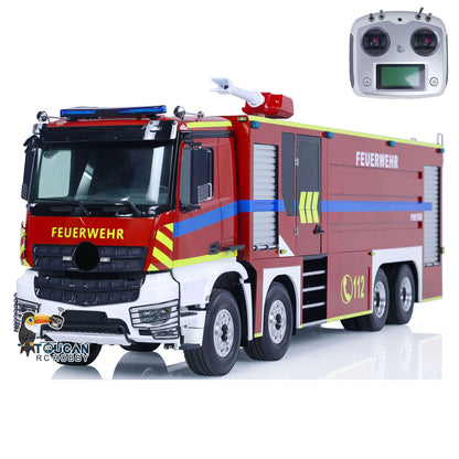 TOUCAN RC HOBBY 8x4 1/14 RC Fire Fighting Truck Remote Controlled Sprinkler Vehicles Sounds Painted Assembled DIY