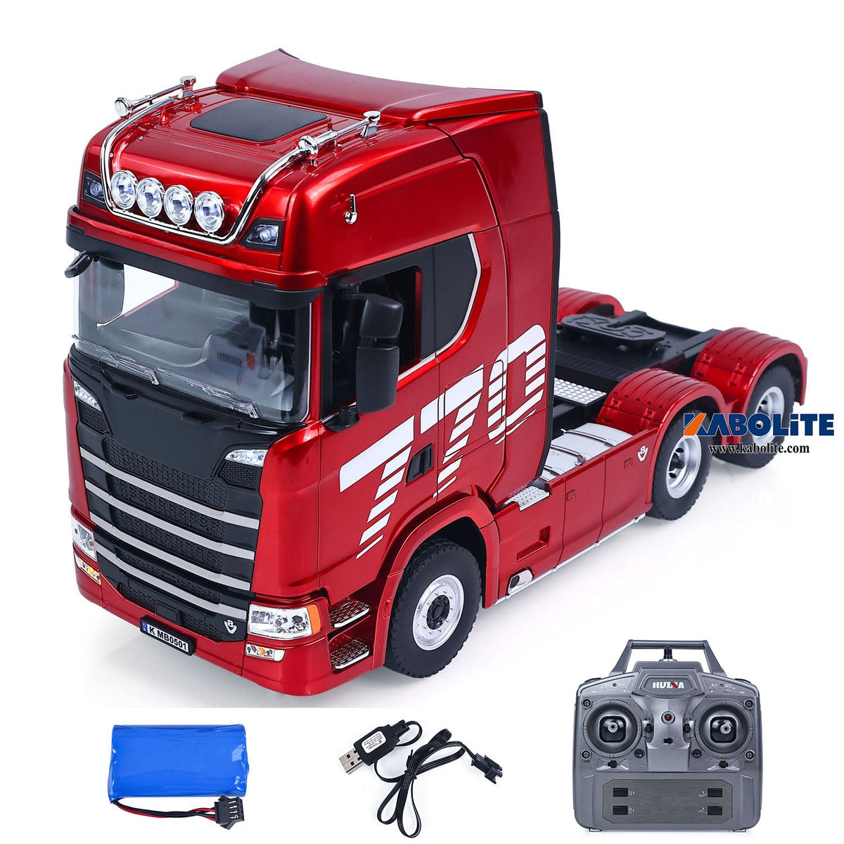 TOUCAN RC HOBBY HUINA 770S 1/18 Plastic 6x4 RC Tractor Truck 1501 PRO with 19CH 2.4G Radio Controller Light Sound for Hobbyists Outdoor Play