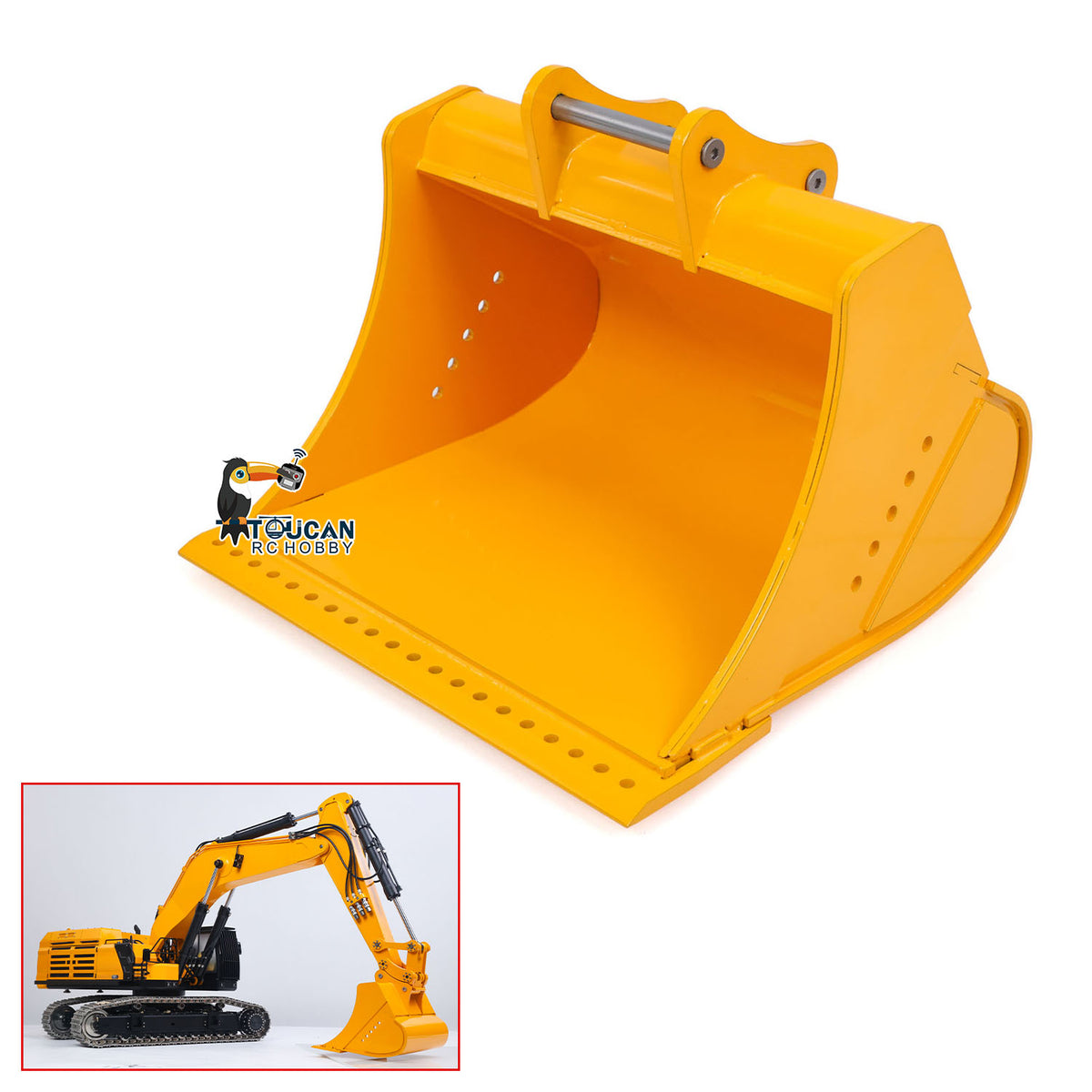 TOUCAN RC HOBBY  Metal Grading/Trapezoidal/Narrow Toothless/Toothed/Rake/Grille Bucket for 1/12 Hydraulic Remote Control Tracked Excavator C395 LR976 E650 RC Digger Model Construction Vehicle