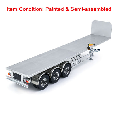 TOUCAN RC HOBBY MODO Metal 3Axles Flatbed Trailer Manual Support Legs for 1/14 Remote Control Tractor Truck 770S RC Digger Loader DIY Model