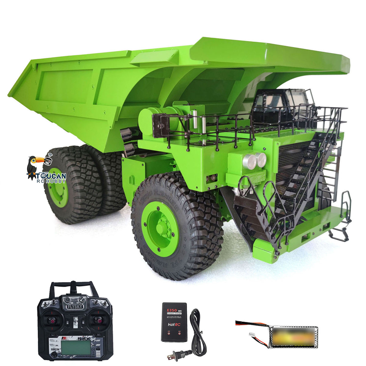 TOUCAN RC HOBBY 793D Metal 1/20 RC Hydraulic Mine Truck Heavy Duty Remote Control Dumper RTR 2Speed Gearbox Flysky I6X Radio Light System