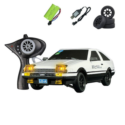 TOUCAN RC HOBBY 1/18 LDRC 2,4G ferngesteuertes Drift-Auto AE86 Modell RWD Rennfahrzeug hohe Geschwindigkeit 10 km/h Klappscheinwerfer Akku USB-Ladung Mini