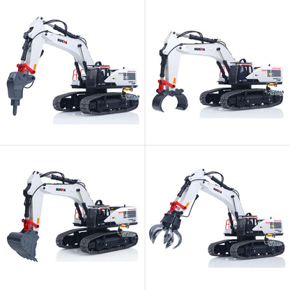 TOUCAN RC HOBBY 1/14 HUINA RC Metallbagger fahrbereit 1594 Funk Licht Sound Akku 28-Kanal Sound mit Schaufel Bohrer Rundholzgreifer