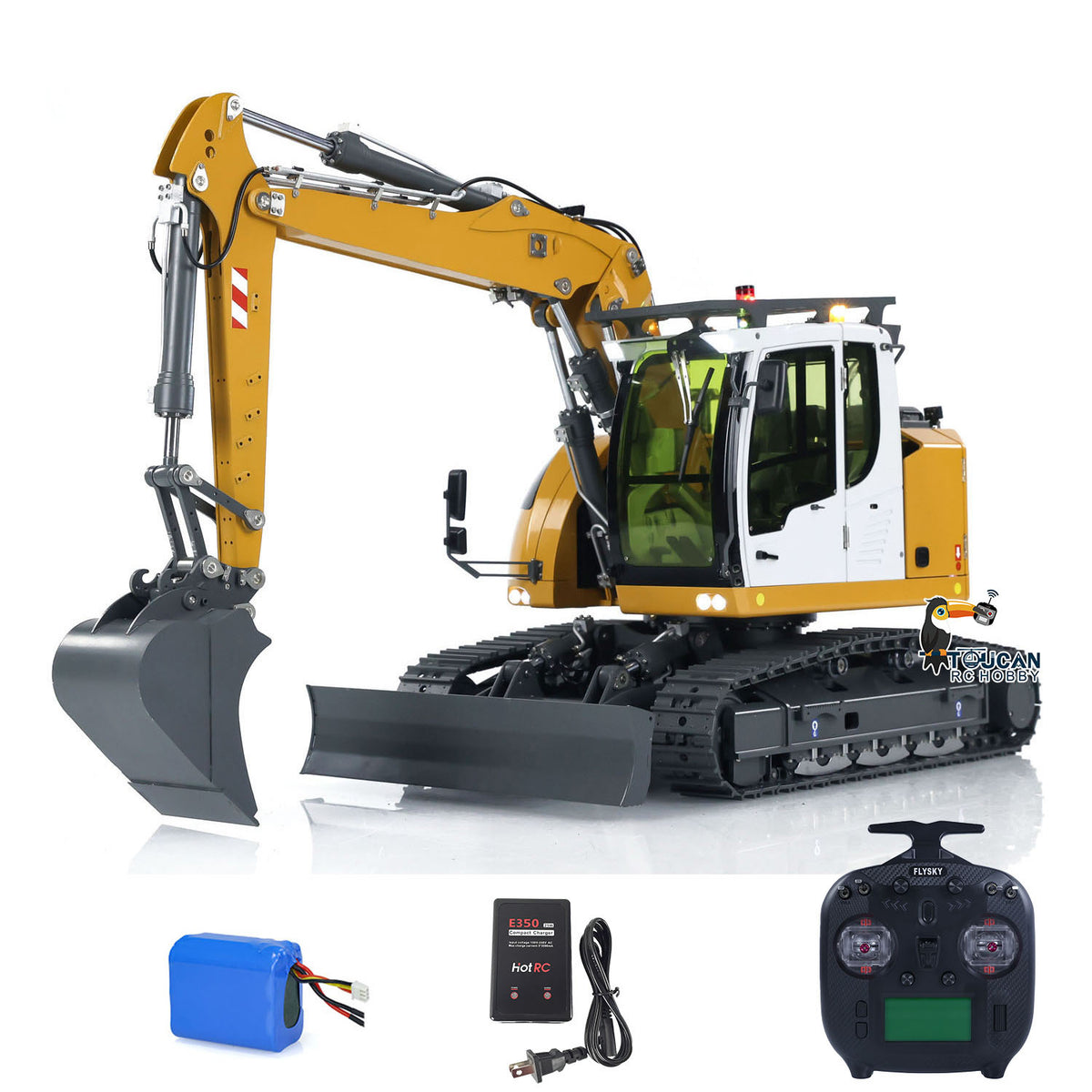 TOUCAN RC HOBBY US Stock CUT RC Hobby 1/14 RC Hydraulic Track Excavator LR914 - 5CH Valve Metal RTR
