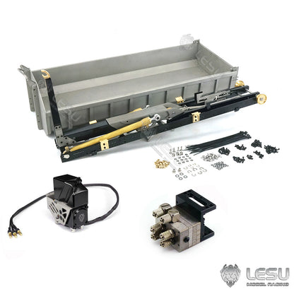 TOUCAN RC HOBBY LESU 1/14 Hydraulic 8*8 Roll On/Off Tipper Parts Flat Bed Trailer Bucket Cylinder Valve Pump for Dumper Truck