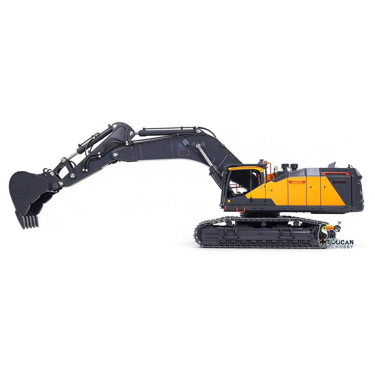 TOUCAN RC HOBBY MTModel EC950 1/14 Metal RC Hydraulic Excavator Dual Pump Digger Model 8CH Valve Ripper Light Sound Brushless Drive Motor Display Screens for Adult