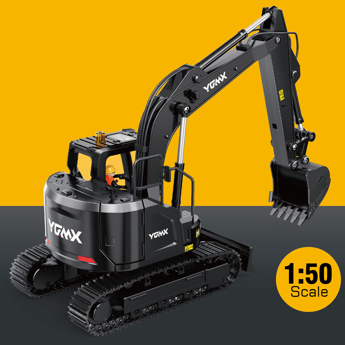 TOUCAN RC HOBBY Yi Gong Pre-order Metal 1/50 Electric Remote Control Excavator Ready To Run Mini RC Engineering Vehicle Model Lights Sounds Desktop Level