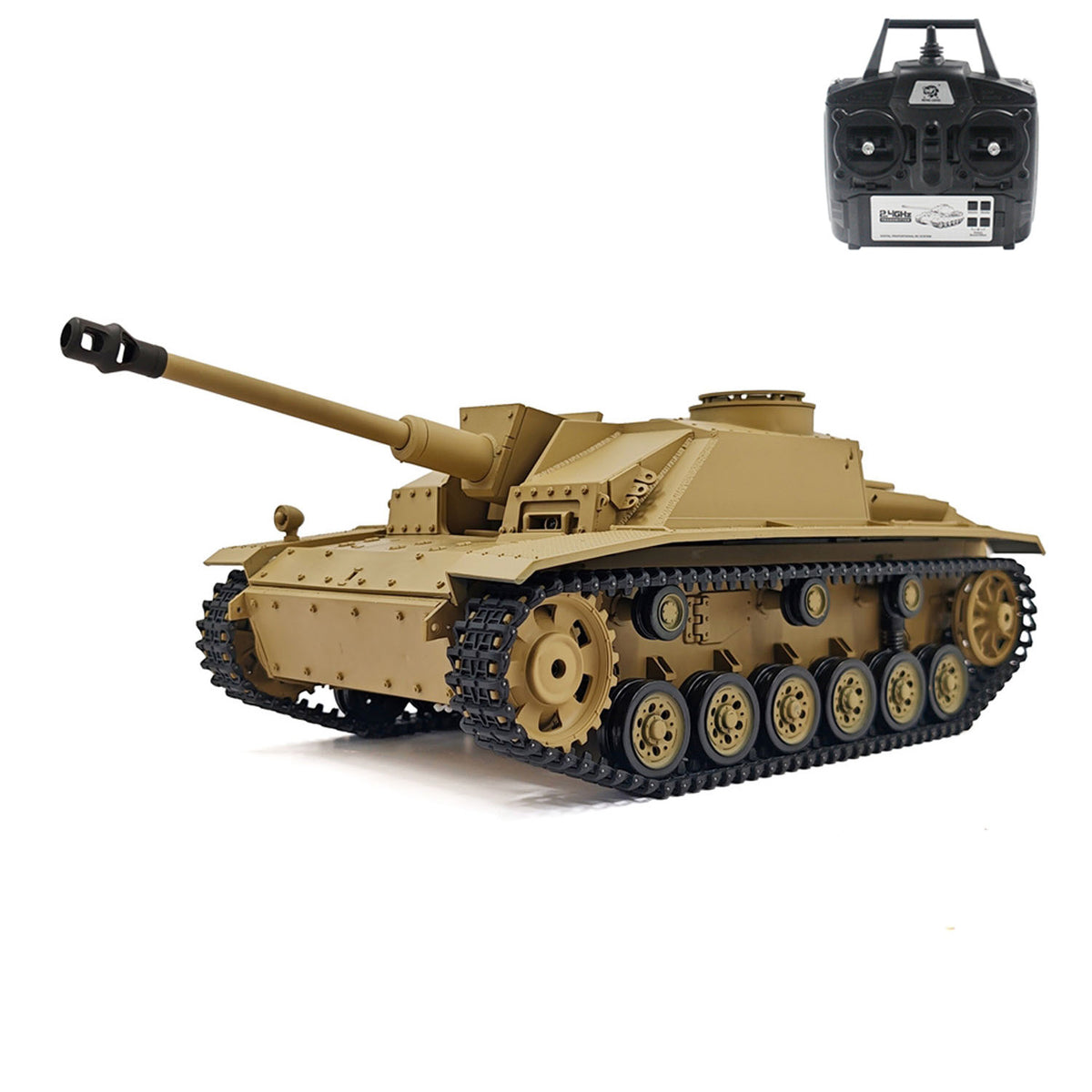TOUCAN RC HOBBY CoolBank 2.4G 1/16 7.0 Plastic German Stug III RTR RC Tank Model 3868 BB IR Steel Gearbox 1800MAH Battery Radio Sound Lights