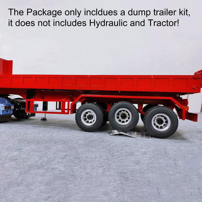 TOUCAN RC HOBBY HHG Model 1/14 Metal 3Axles Remote Control Low Bed Dump Trailer Electric Landing Legs WITHOUT Hydraulic System for Tamiya LESU RC Tractor Truck