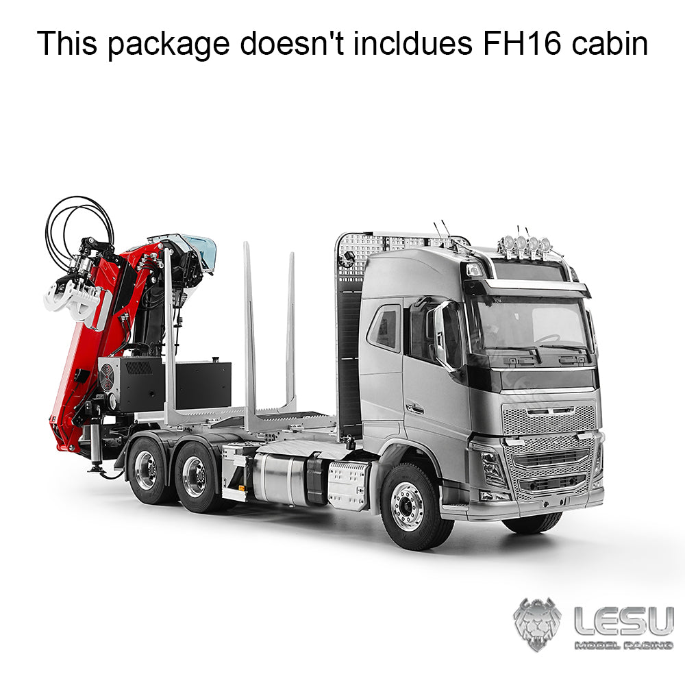 TOUCAN RC HOBBY LESU 1/14 Metall RC Holztransporter Hydraulikkran Sattelzugmaschine ohne Kabine 2-Gang-Getriebe Hydrauliksystem lackiert montiert