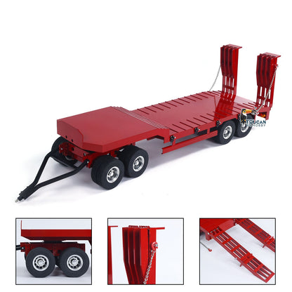 TOUCAN RC HOBBY HHG Model Metal 4-axle Full Trailer for 1/14 RC Tractor Truck Remote Control Car Simulation Hobby Model DIY Electric Tail-board