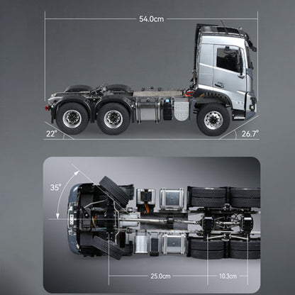 TOUCAN RC HOBBY Double E 1/14 6*6 RC Tractor Truck FMX Remote Control Simulation Vehicle 2Speed Metal Chassis Rail Axle Locks Sound System