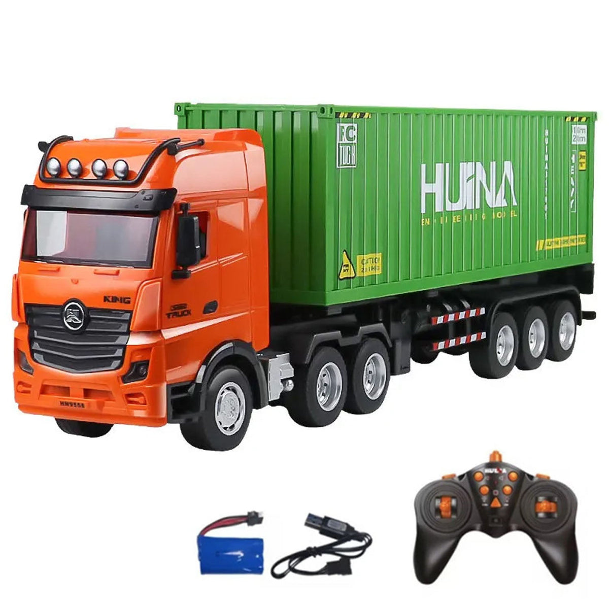 TOUCAN RC HOBBY Huina 1317 1/18 RC Tractor Car Container Trailer Truck 9CH Remote Control Cars Assembled and Painted 58*11*19cm