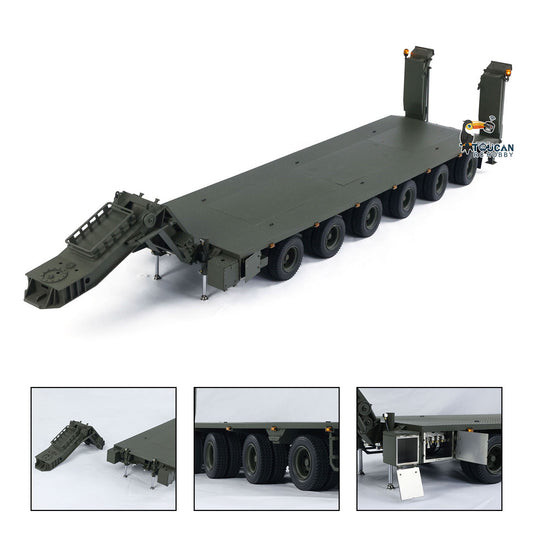 TOUCAN RC HOBBY LXY Metal RC Hydraulic Semi Trailer for 1/14 Elefant FAUN SLT-56 Tank Transporter Simulation Vehicle Model Light 6 Axles Servo