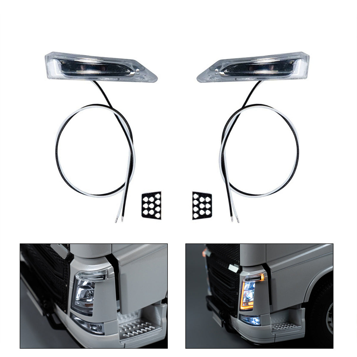 TOUCAN RC HOBBY Plastic Bumper Side Turn Signal Light for 1/14 DIY Remote Control Tractor Truck 56360 56362 56375 RC Lorry Car