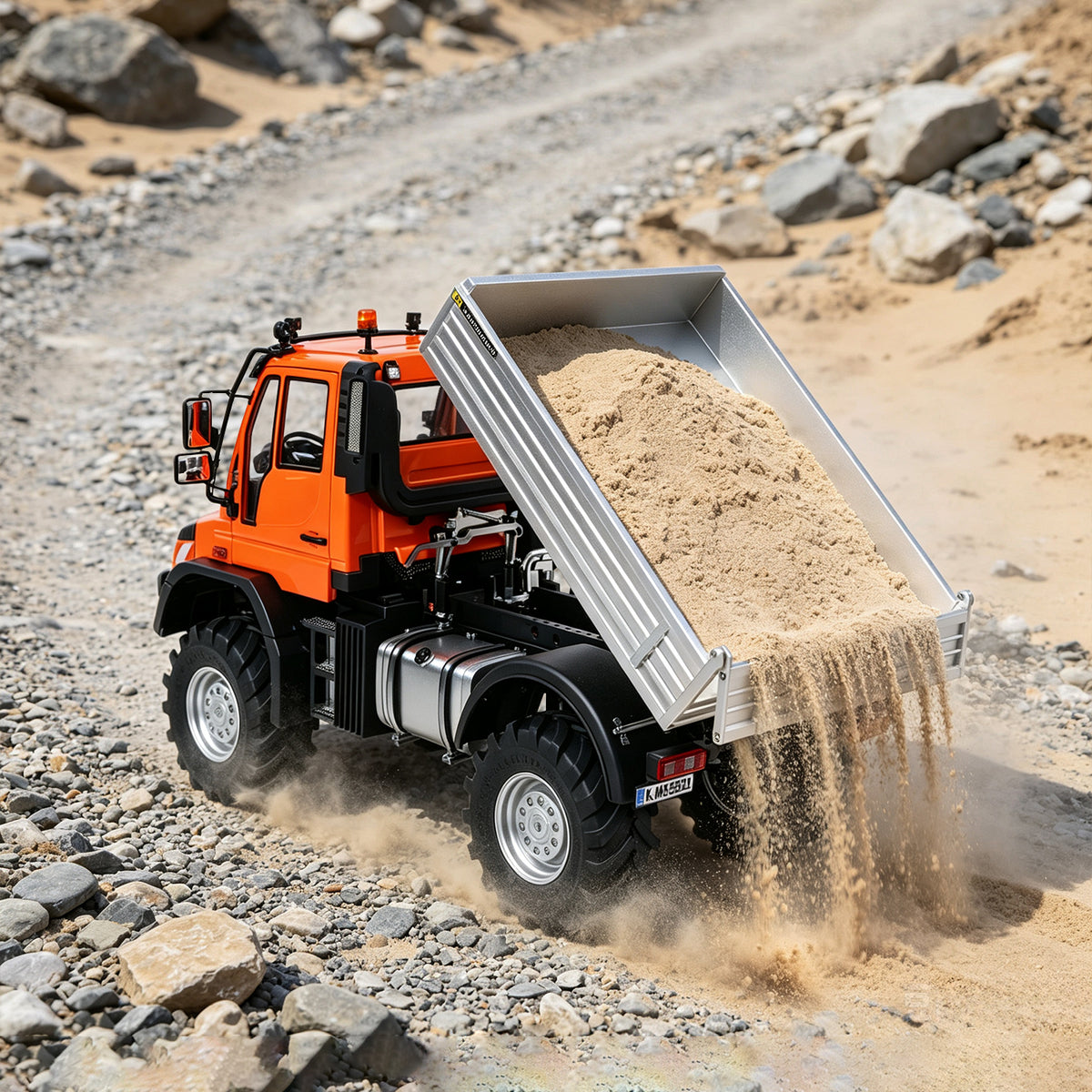 TOUCAN RC HOBBY Kabolite 5501 1/14 Metal RC Dumper Electric Lifting ATV Off Road Truck Lorry 4X4 Axle Differential Lock 2-Speed Transmission Light Sound System